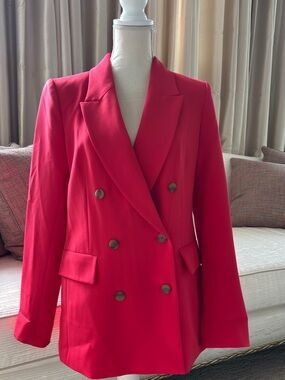 DKNYC Red Double-Breasted Blazer